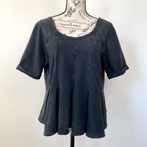 Free People Acid Wash Babydoll Top